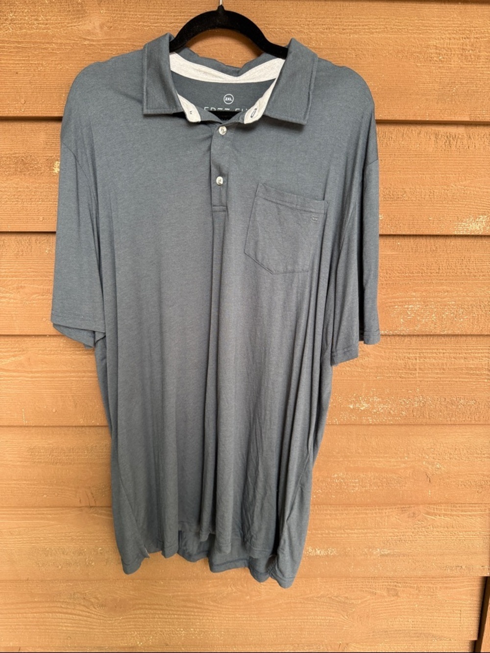 Free Fly Apparel Men's Slate Gray Pocket Polo size 2XL